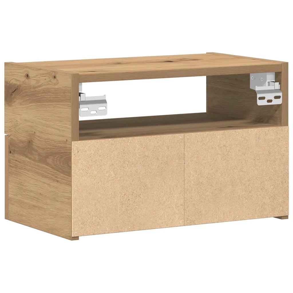Comodini a Muro 2 pz Rovere Artigianale 45x26x28,5 cm 858613