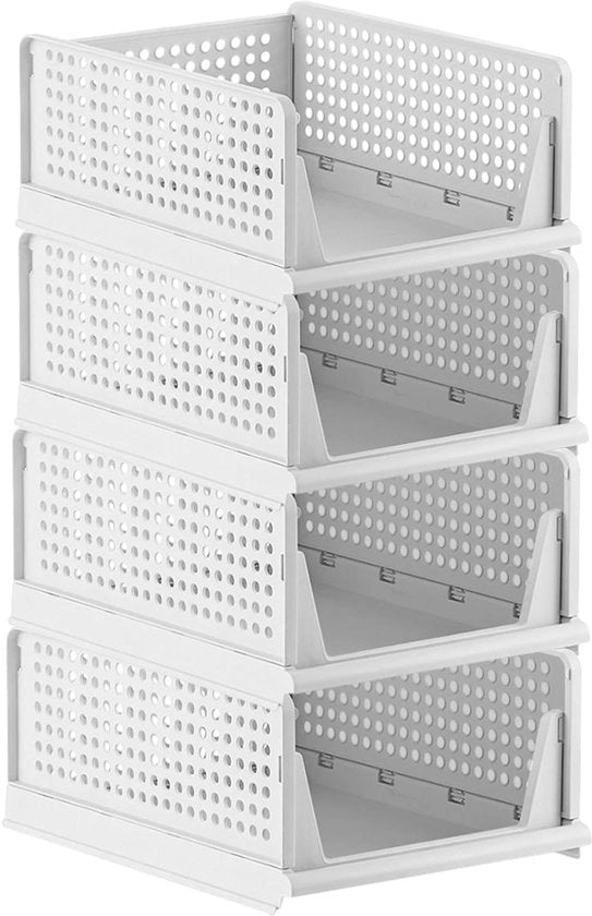 Organizzatori per armadi - Risparmio di spazio - Set da 4 - Plastica - 43x32x18 cm