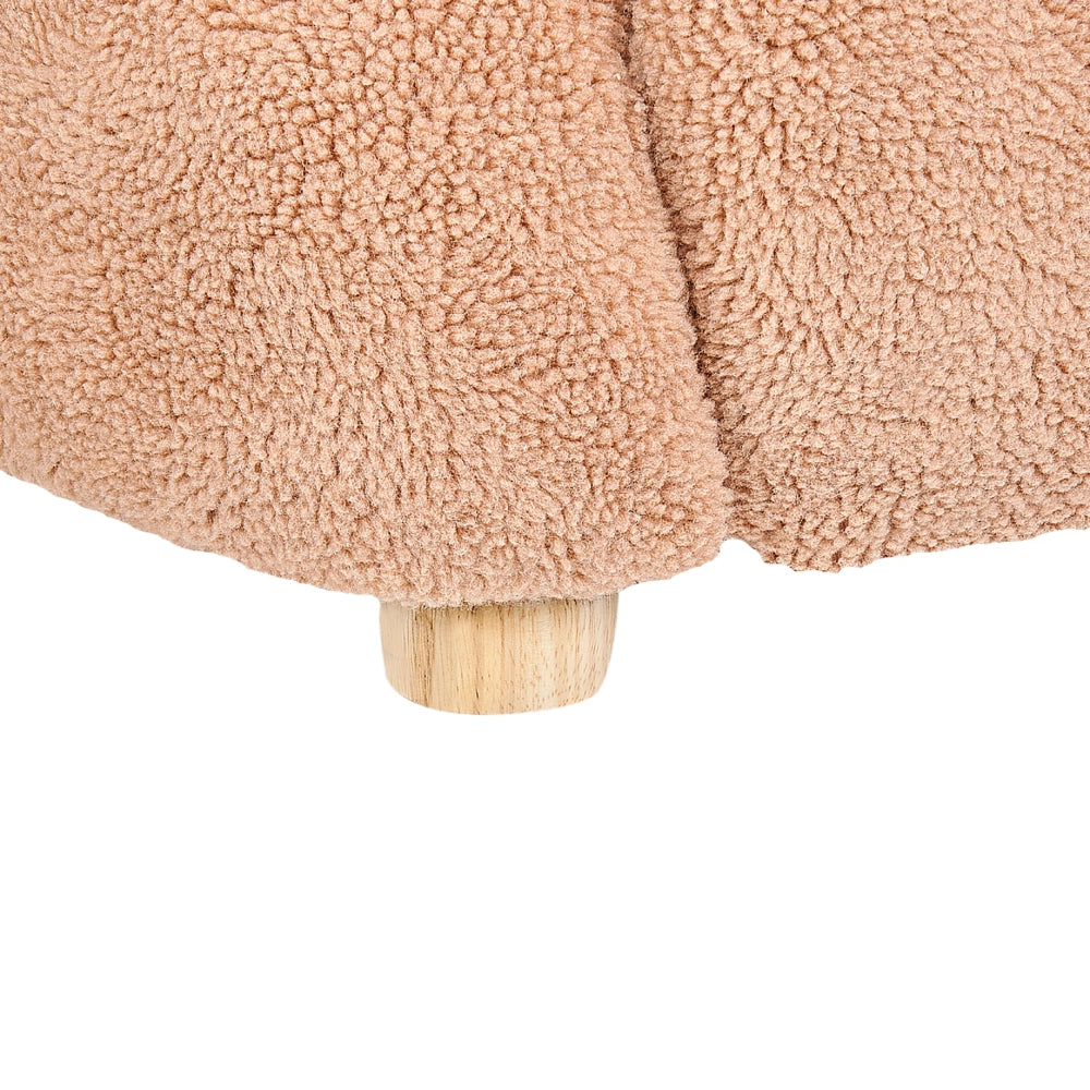 Sedia per animali Rivestimento in pelliccia sintetica marrone con braccioli Seduta per bambini Design moderno a forma di orso