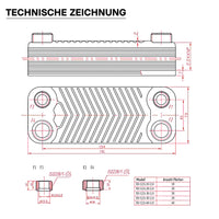 Scambiatore a piastre saldobrasate in acciaio inox, 20 piastre, max 44 kw