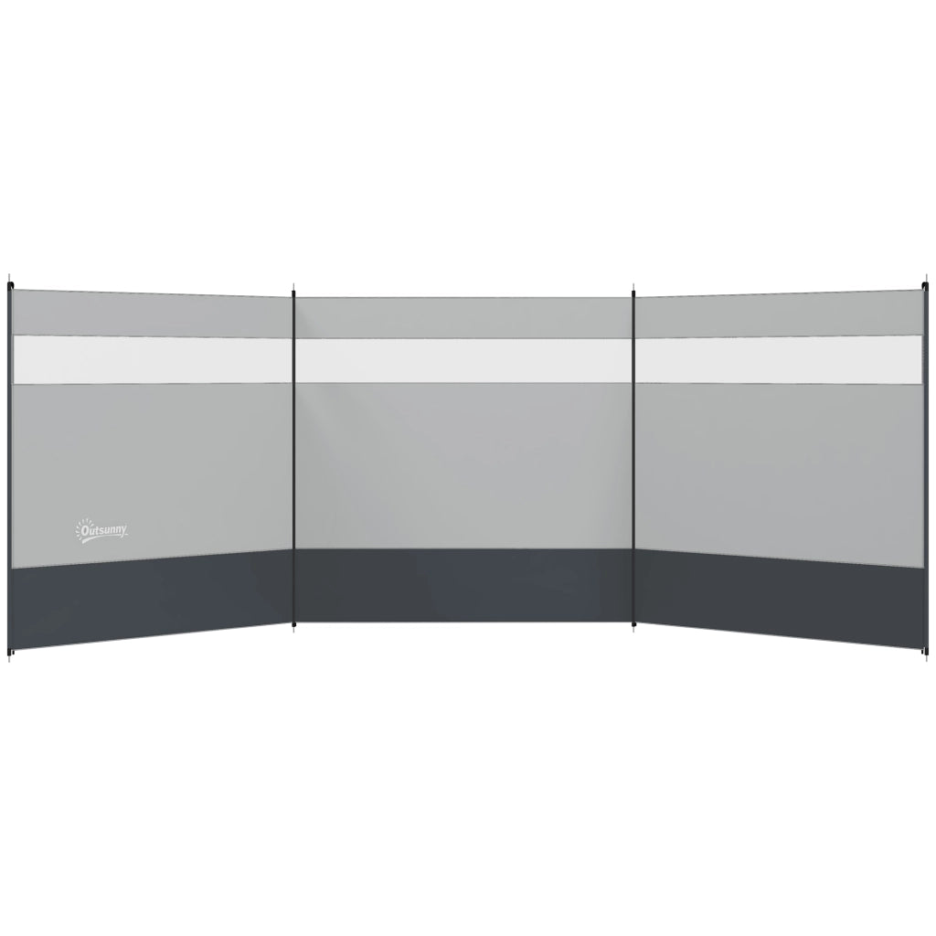 Protezione Vento con Finestra e Borsa Trasporto ¨C Zephmum ¨C Grigio 440x140cm