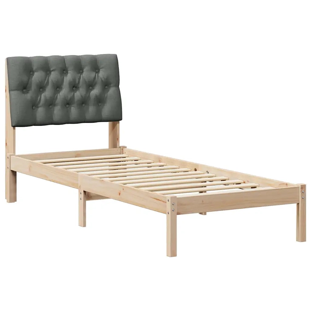 Letto con Testiera Rivestita con testiera Marrone 75 x 190 cm 878860