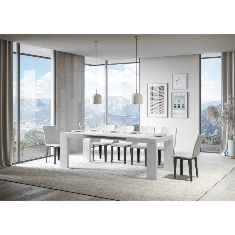 Tavolo allungabile 140/400x90 cm Roxell - Bianco Frassino