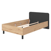 Norcia, Letto Piazza e Mezza Dimensione Materasso 120x200 cm, Marrone Rovere