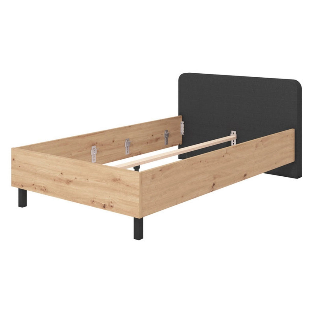 Norcia, Letto Piazza e Mezza Dimensione Materasso 120x200 cm, Marrone Rovere