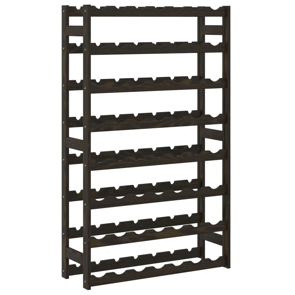 Portabottiglie per 56 Bottiglie Nero Legno Massello di Pino 373404
