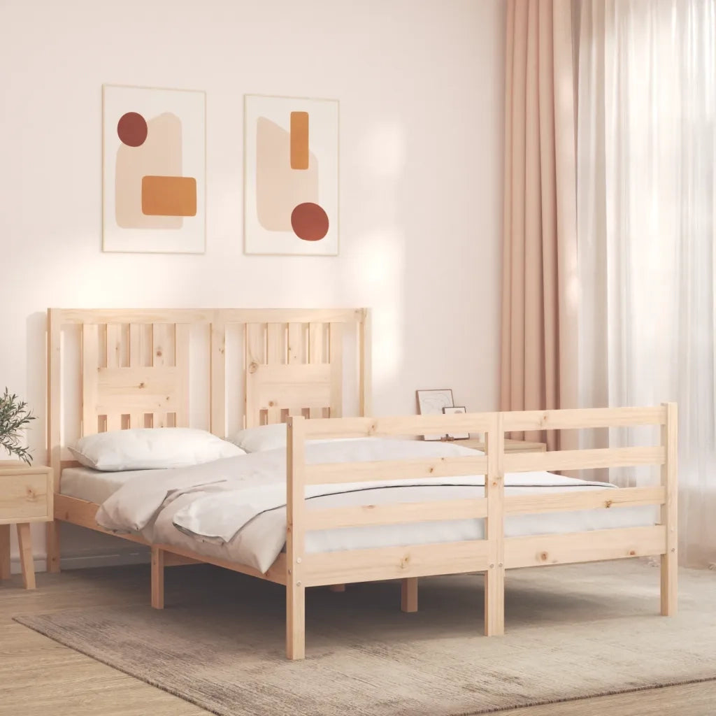 Giroletto con Testiera Small Double-Struttura Letto in Legno Massello 975564