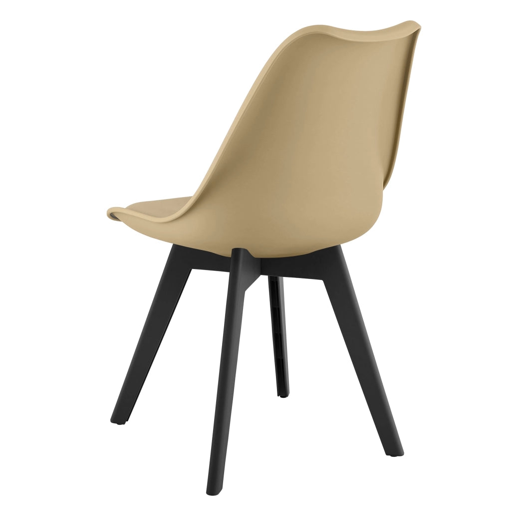 Sedia VALORA RIXK - Beige scuro con gambe nere x 4