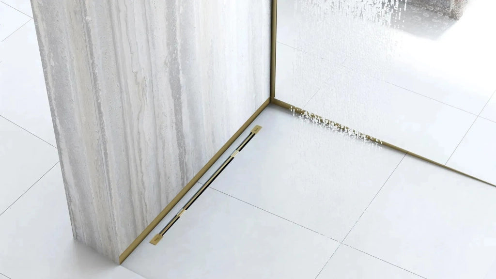 Pannello Frontale Per Piatto Doccia 130cm Brush Gold