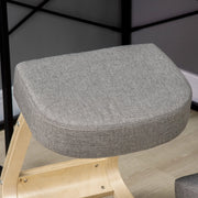 Sgabello ergonomico per ginocchia con supporto postura e montaggio per ufficio e studio in legno grigio 51 × 69 × 58 cm