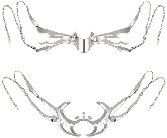Maschera semicoprente meccanica - Accessorio per Halloween/Cosplay - 2 pezzi - Design minimalista - Personalizza il tuo look