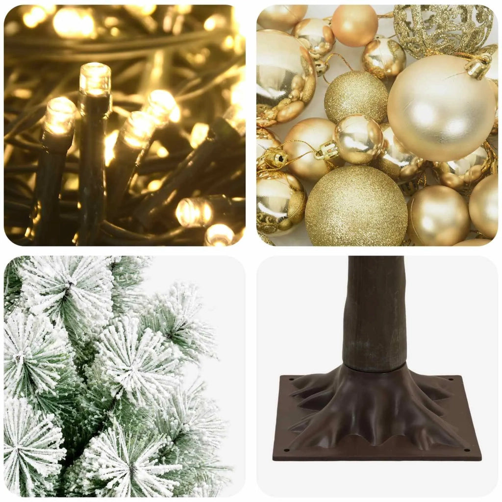 Albero di Natale artificiale con rami snodati e palline 150 cm 3465740