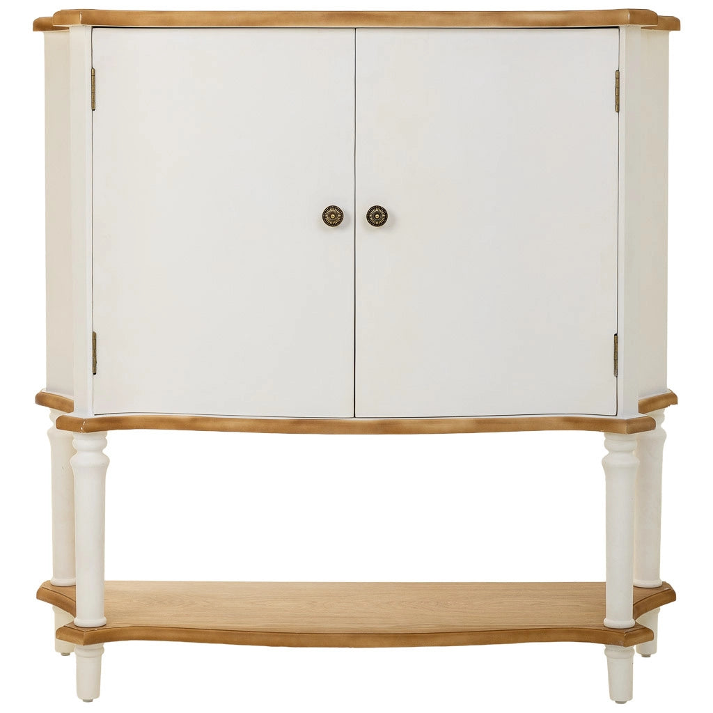 Tavolino da ingresso in legno bianco 106x37x105h cm