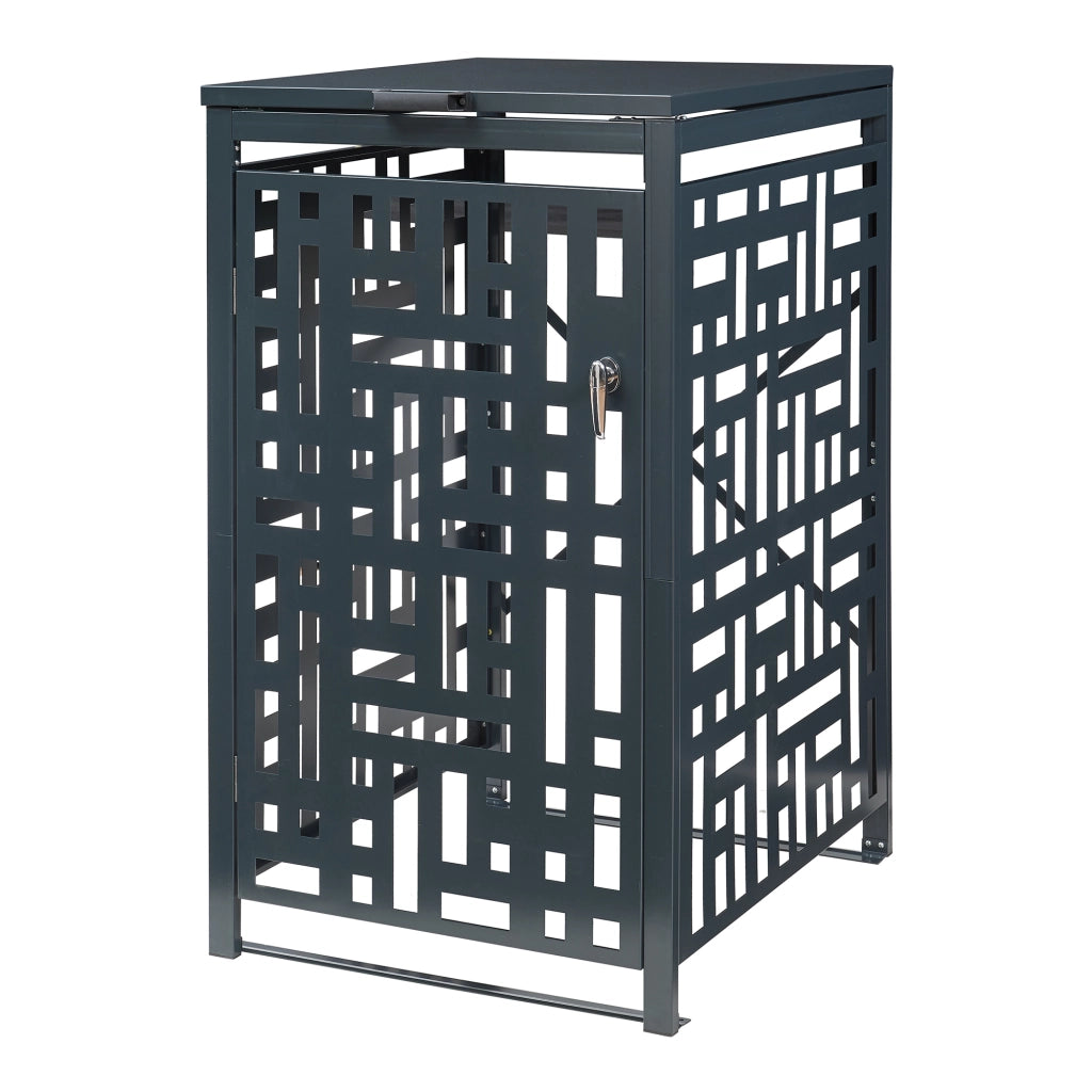 Box Copribidone Bernalda in Acciaio Deposito per 1 Bidone da 240L 116x68x80 cm Antracite casa.pro