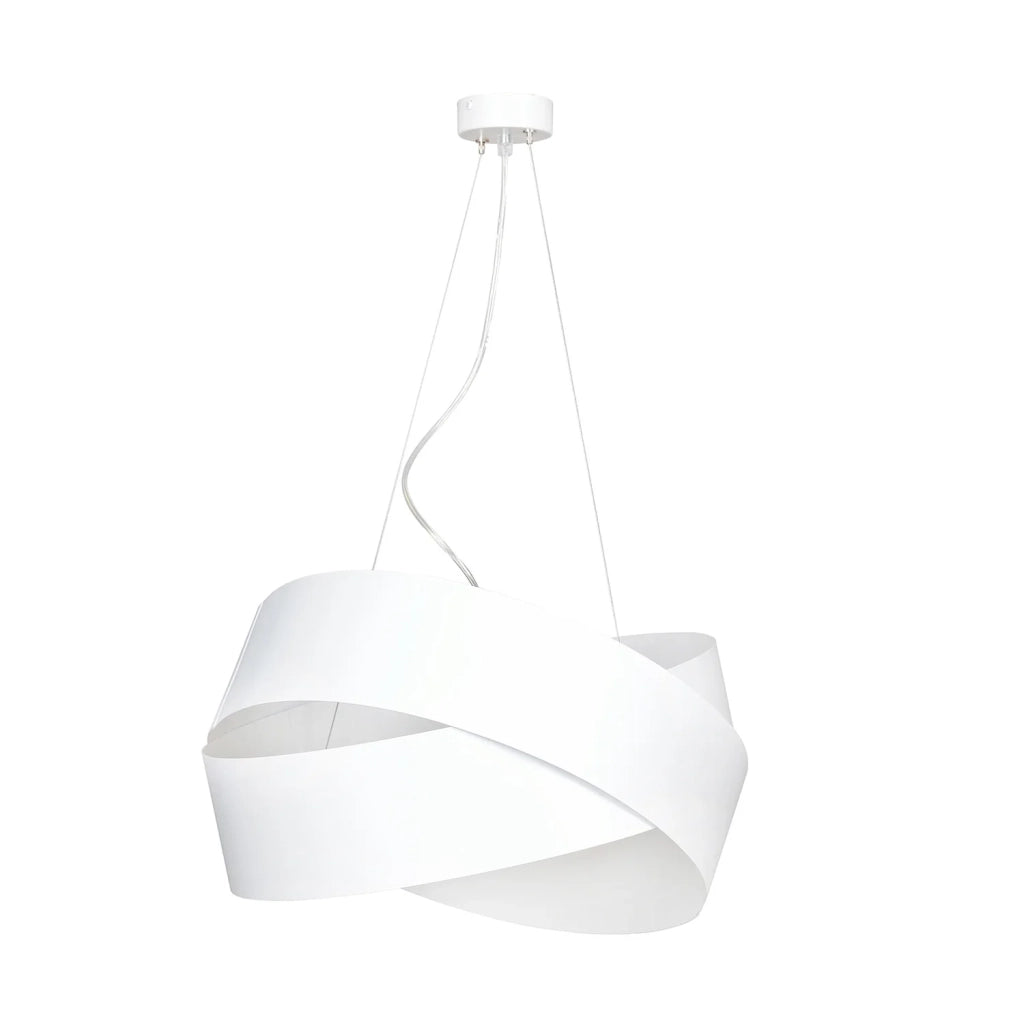Sospensione Moderna 1 Luce In Fasce Di Acciaio Bianco