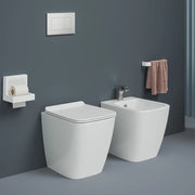 Coppia Di Sanitari Con Copriwater The ArtCeram Da Terra Filo Muro Senza Brida Bianco Lucido "A16"