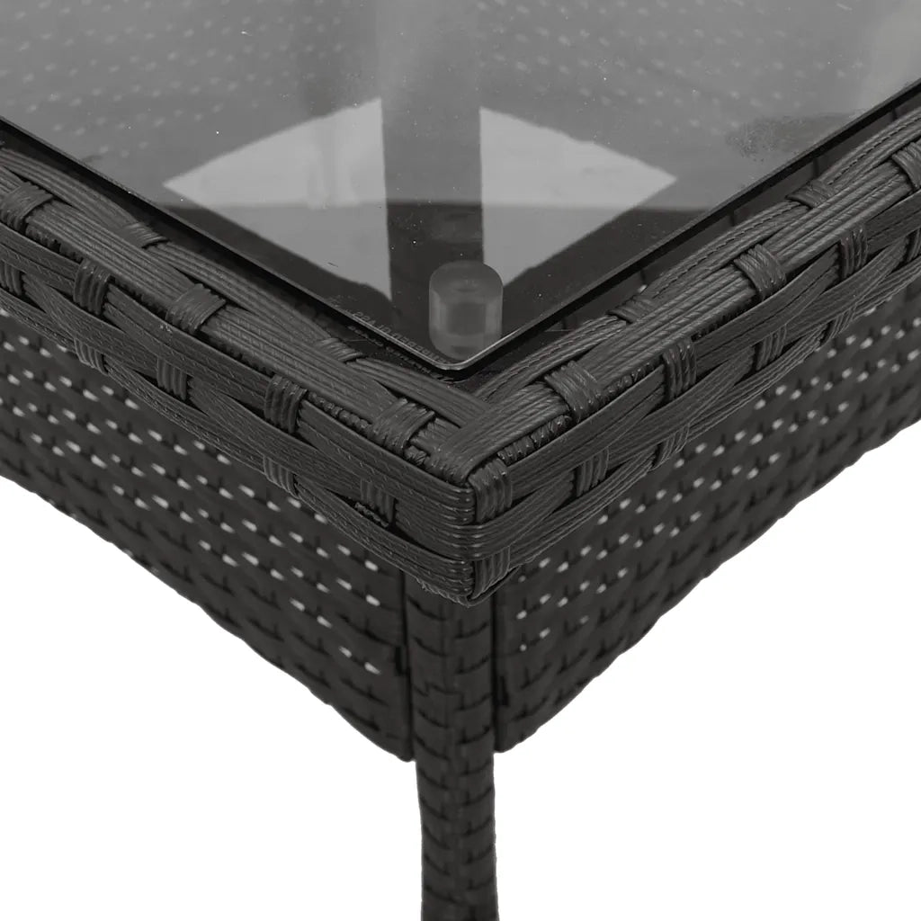 Set da Pranzo da Giardino con Cuscini 5 pz Polyrattan e Vetro