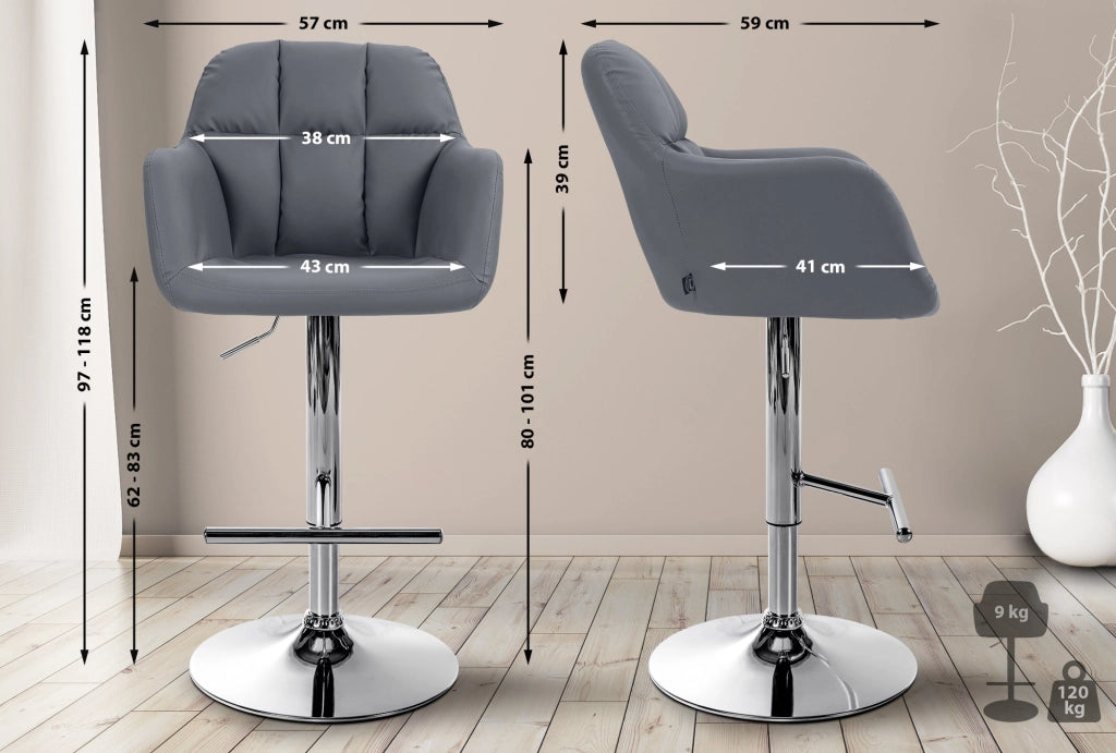 Barhocker Natoma Kunstleder chrom