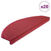 Tappetini per scale 20 pz 65x24x4 cm Rossi Semicircolari Grandi