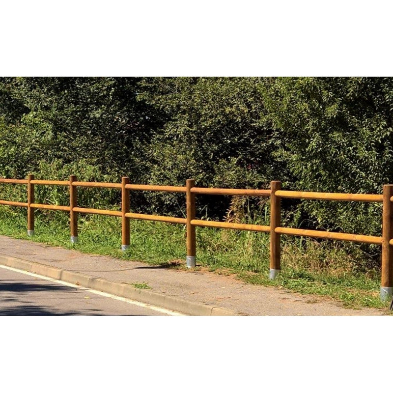 Recinzione in legno impregnato 20 pezzi con 2 fori lunghezza 200 cm per giardino - Esterni da Vivere