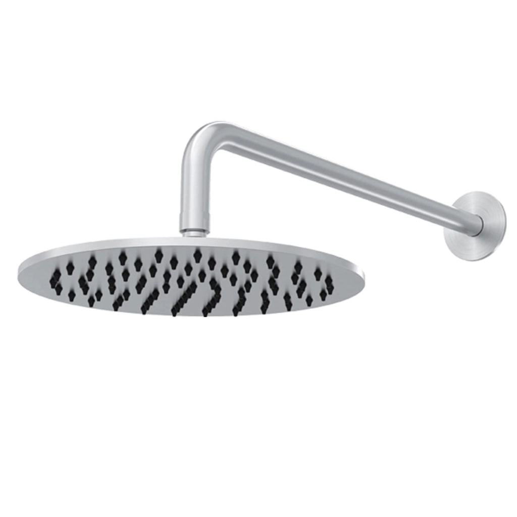 SINED Kit Braccio e Soffione Inox Satinato 30 cm da Parete in Acciaio 316L ideale per interni ed esterni resistente alla corrosione e perfetto per bagni moderni e ambienti outdoor