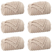 Coperte da Pile 6 pz Beige 150 x 130 cm Panno
