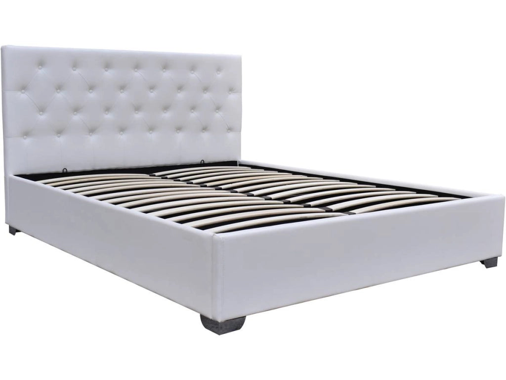 Letto matrimoniale con contenitore  "TINO" - 140 × 190 cm - Bianco