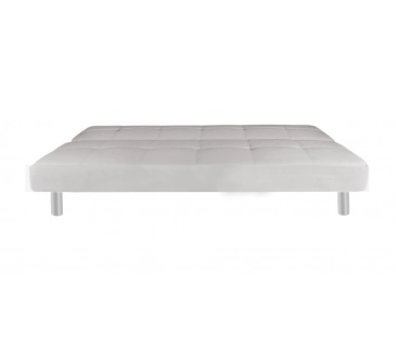 Divano letto 3 posti, reclinabile in ecopelle bianco 180x92cm Sicorage Soffy