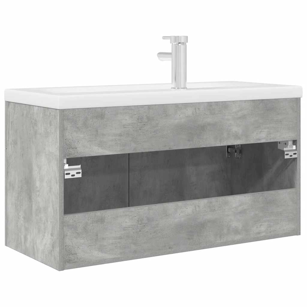 Mobiletto da bagno sospeso con vano contenitore 90 x 38,5 x 46 cm legno composito grigio cemento 02_0055757