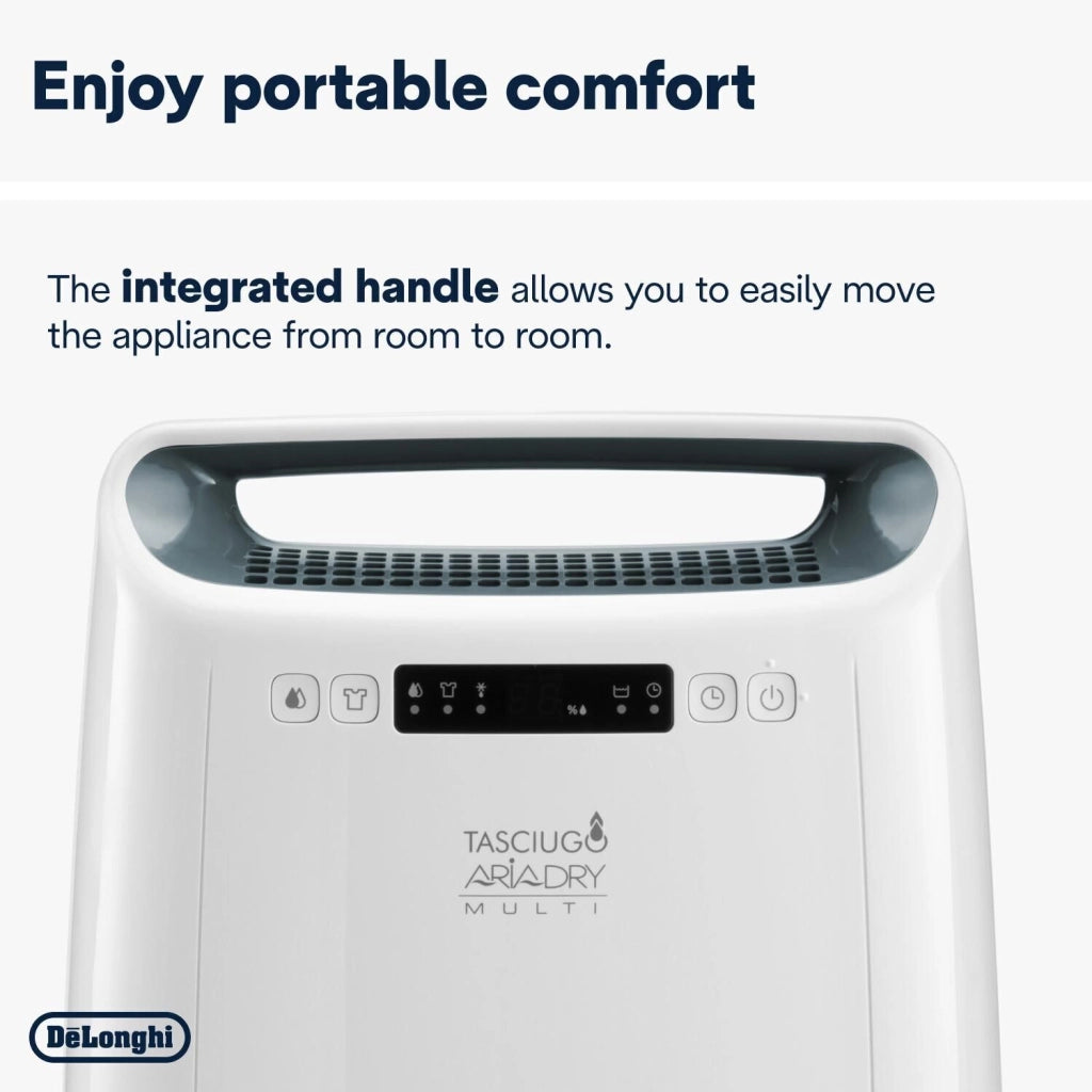 De'Longhi DEXD216RF AriaDry Deumidificatore 16L-giorno 285W Filtro 3 Azioni Serbatoio 2.1L R290 colore Bianco