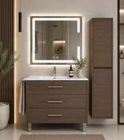 Mobile bagno con lavabo ORIGENBATH RIBERA senza specchio 50x40 cm frassino tea con colonna