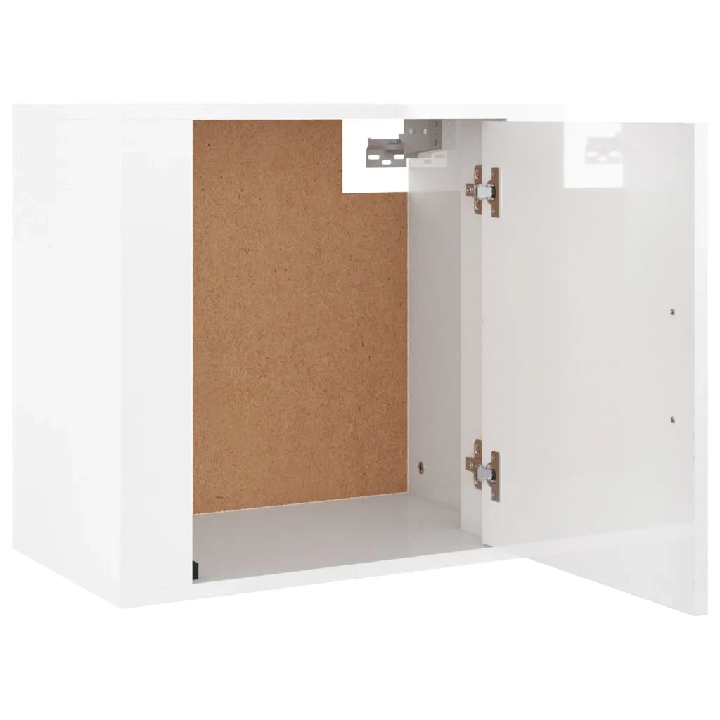 Comodini a Muro 2 pz Bianco Lucido 50x30x47 cm 816869