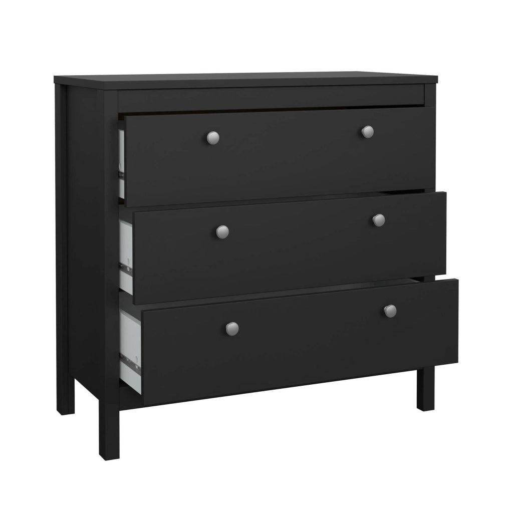 Cassettiera Sagar, Settimino multiuso, Comò camera da letto, Mobile con cassetti, 82x38 h80 cm, Nero