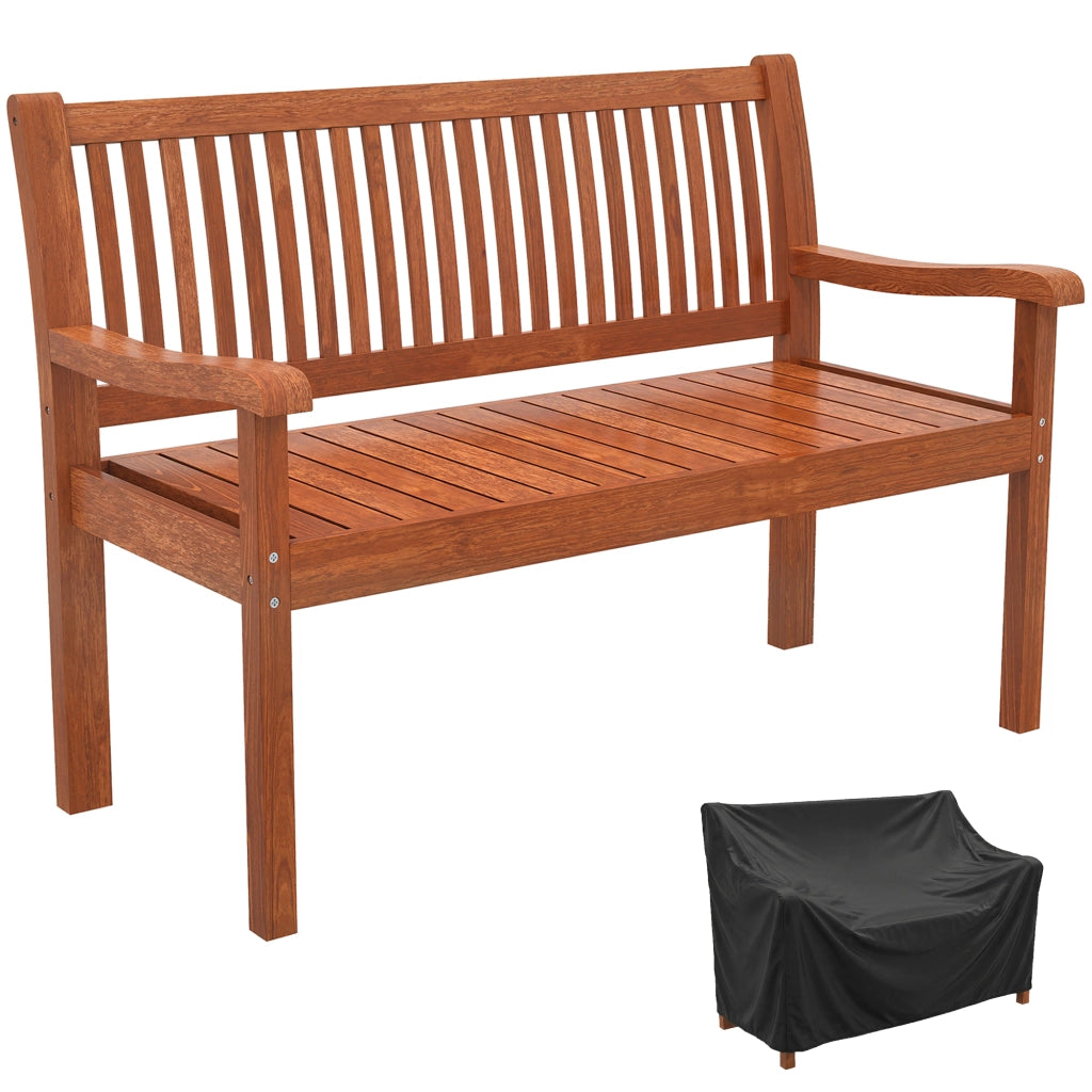 Panchina da Giardino 2 Posti ¨C zephmum ¨C Legno Marrone Chiaro con Cuscini