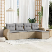 Set Divano da Giardino 5 pz con Cuscini Beige in Polyrattancod mxl 88807