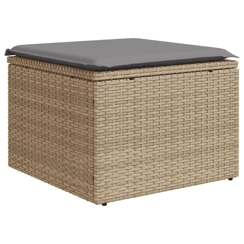Set Divano da Giardino 9 pz con Cuscini Beige in Polyrattan 3220568