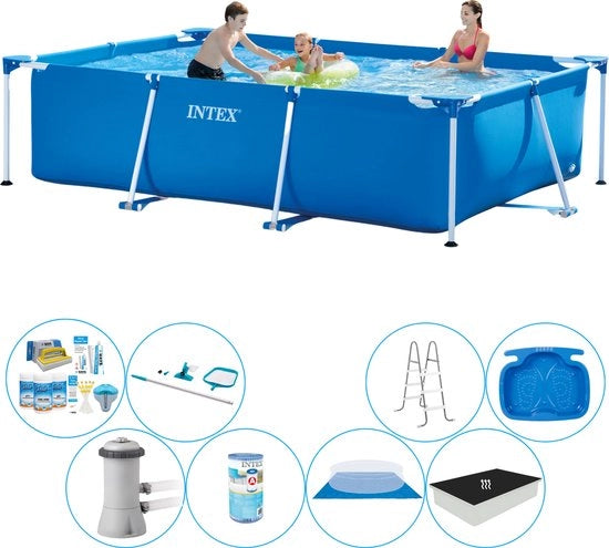 Kit di Piscina Rettilinea 300x200x75 cm - Set Completo di Piscina Deluxe