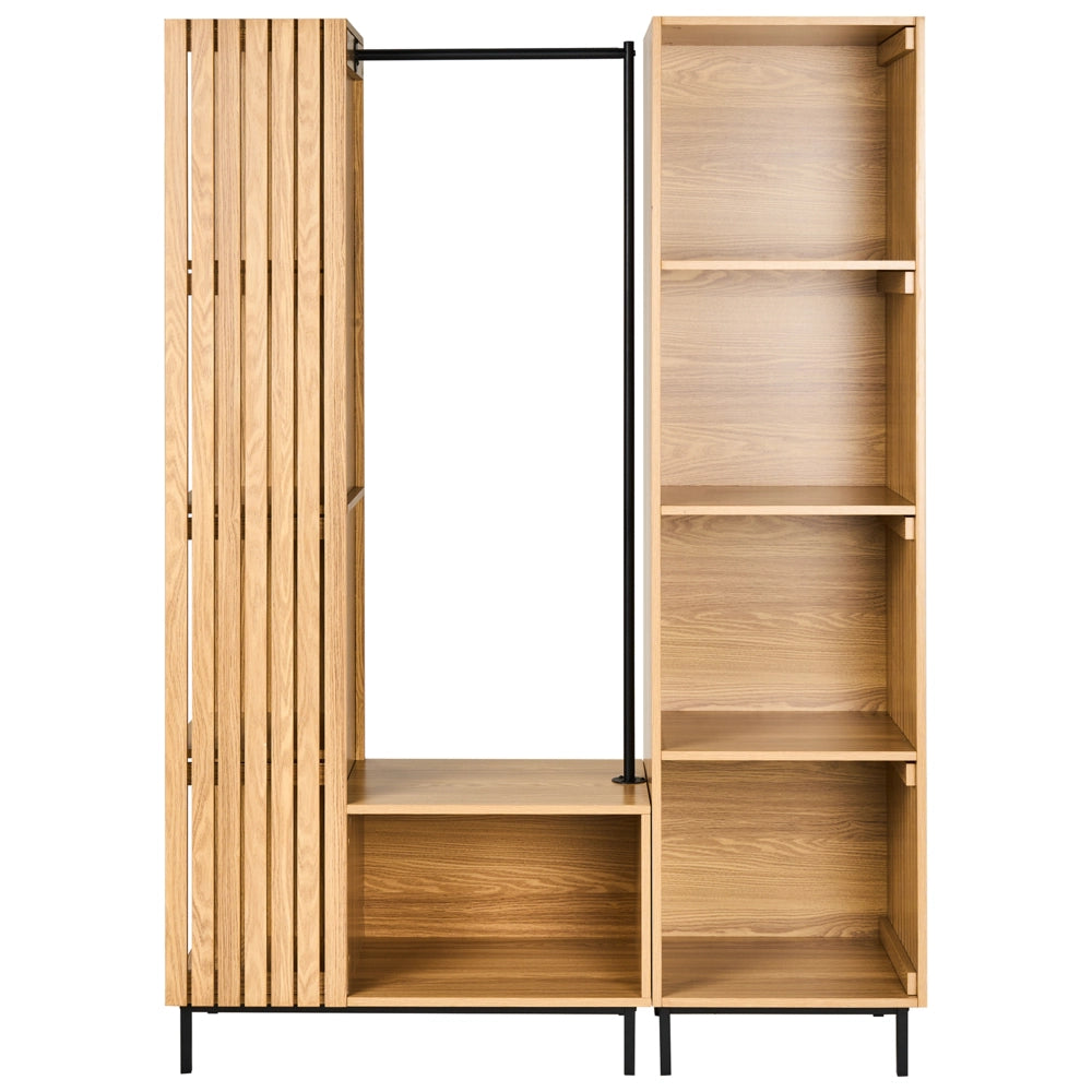 Armadio aperto 9 ripiani MDF Scaffale aperto per vestiti Marrone chiaro stile moderno