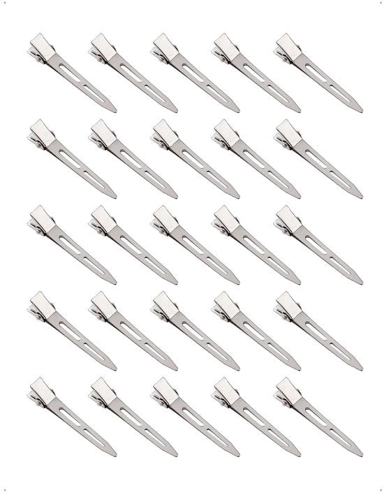 Set di 30 clip per capelli in metallo da 5,5 cm con fori, becco di oca, per stili e capelli lunghi, clip antiscivolo, DIY per capelli femminili e femmine