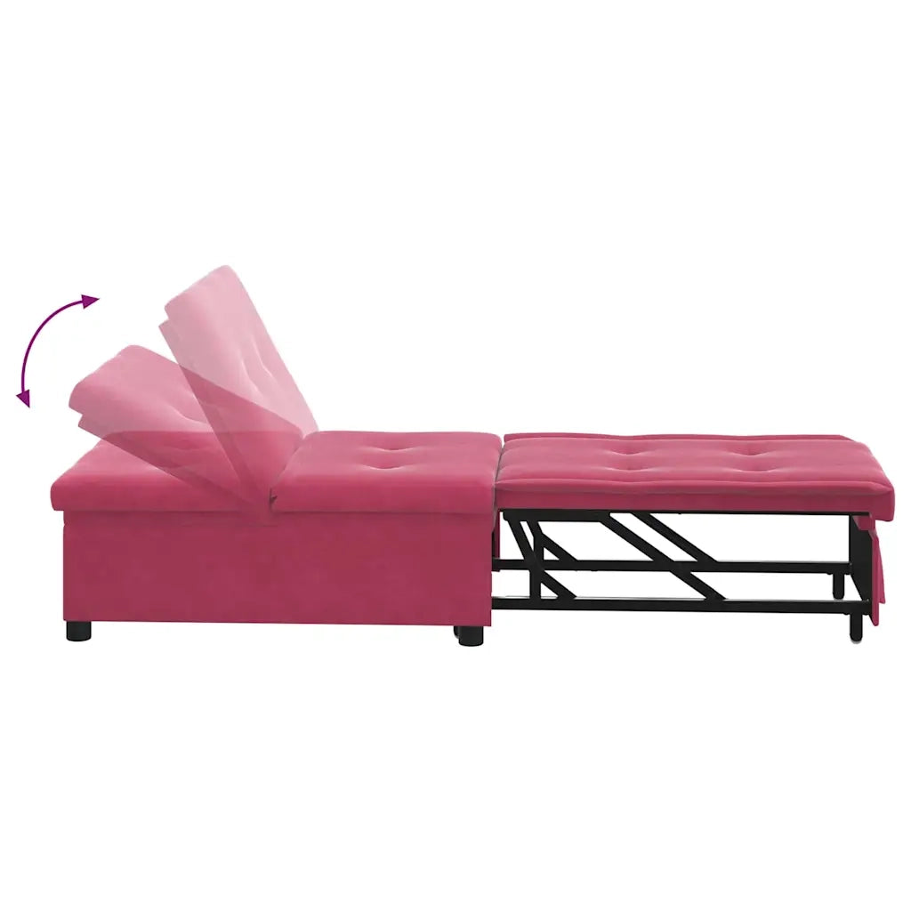 Divano letto-Sofa Letto-Daybed Rosso Vino 194 x 67 x 82 cm Velluto