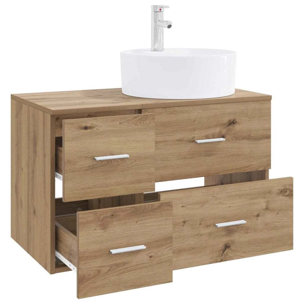 Set di mobili per il bagno 2 pz Rovere Artigianale 3403991