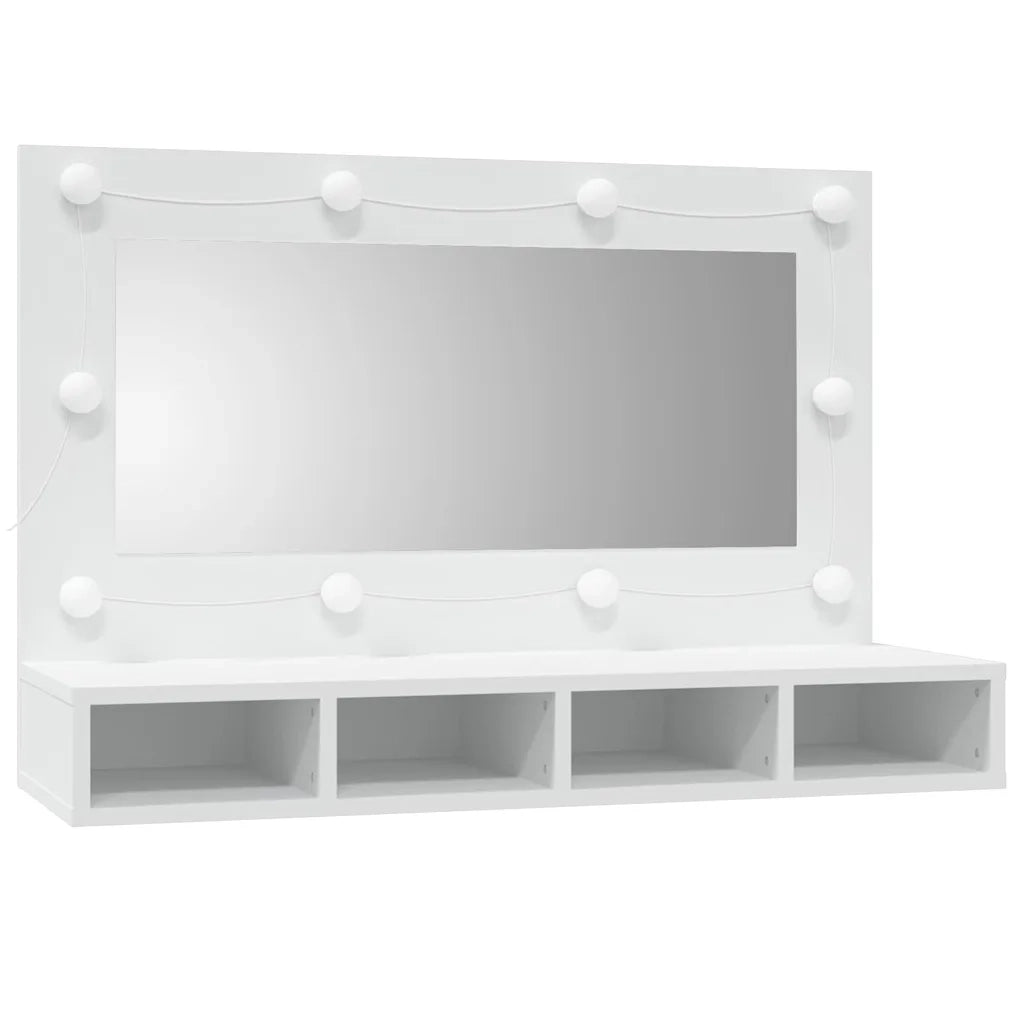 Mobile a Specchio | Armadio da bagno con LED Bianco 90x31,5x62 cm
