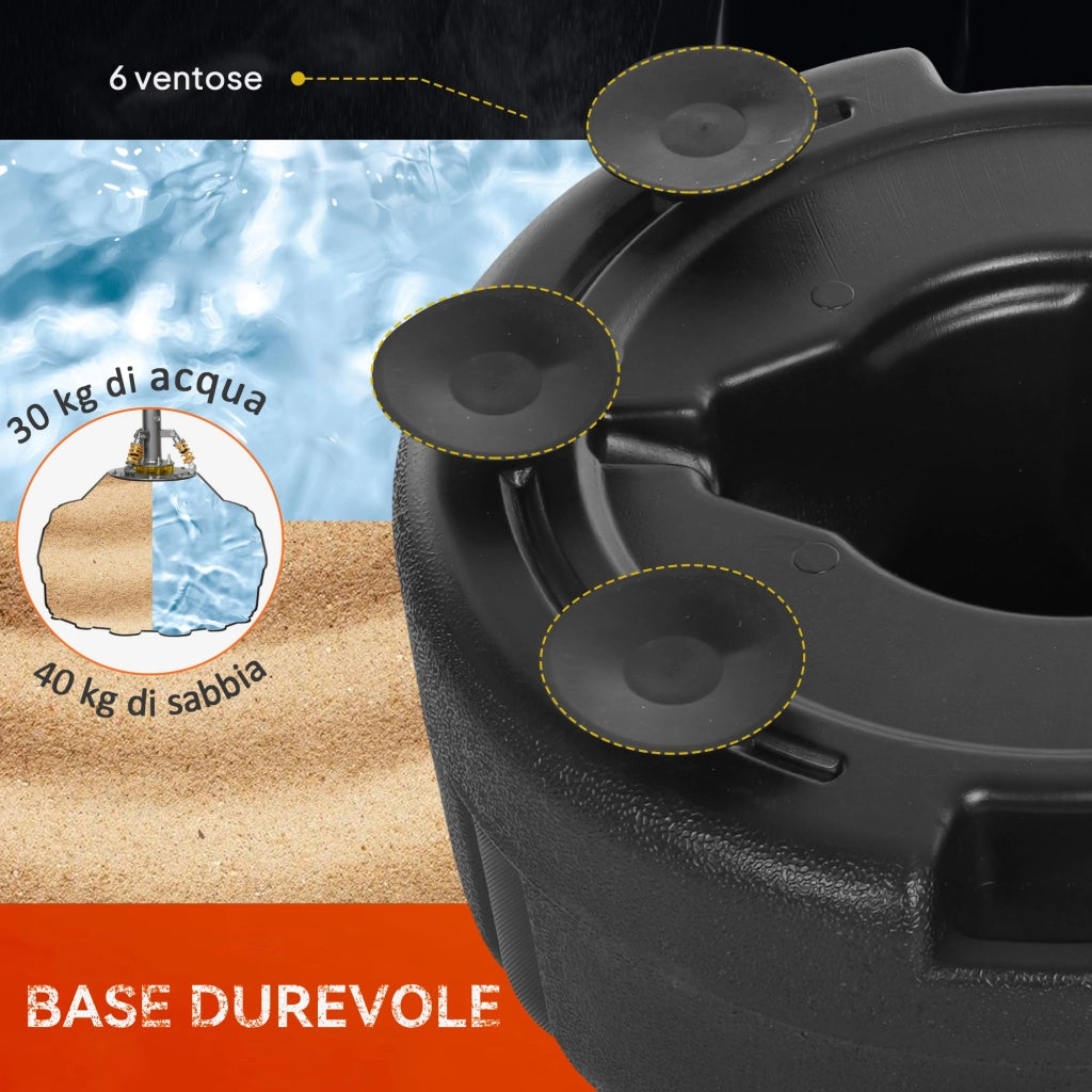 Sacco da Boxe da Terra con Base Riempibile ¨C zephmum ¨C Nero, Altezza Regolabile 136-154 cm