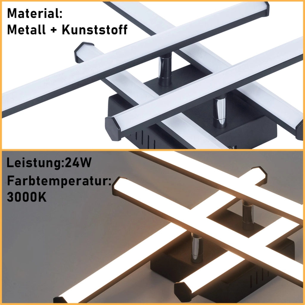 ZMH Lampada da soffitto LED nera moderna 3000K per soggiorno cucina corridoio interni