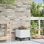 Vaso da Giardino con Ruote Bianco 40 x 40 x 48 cm PP 3422913