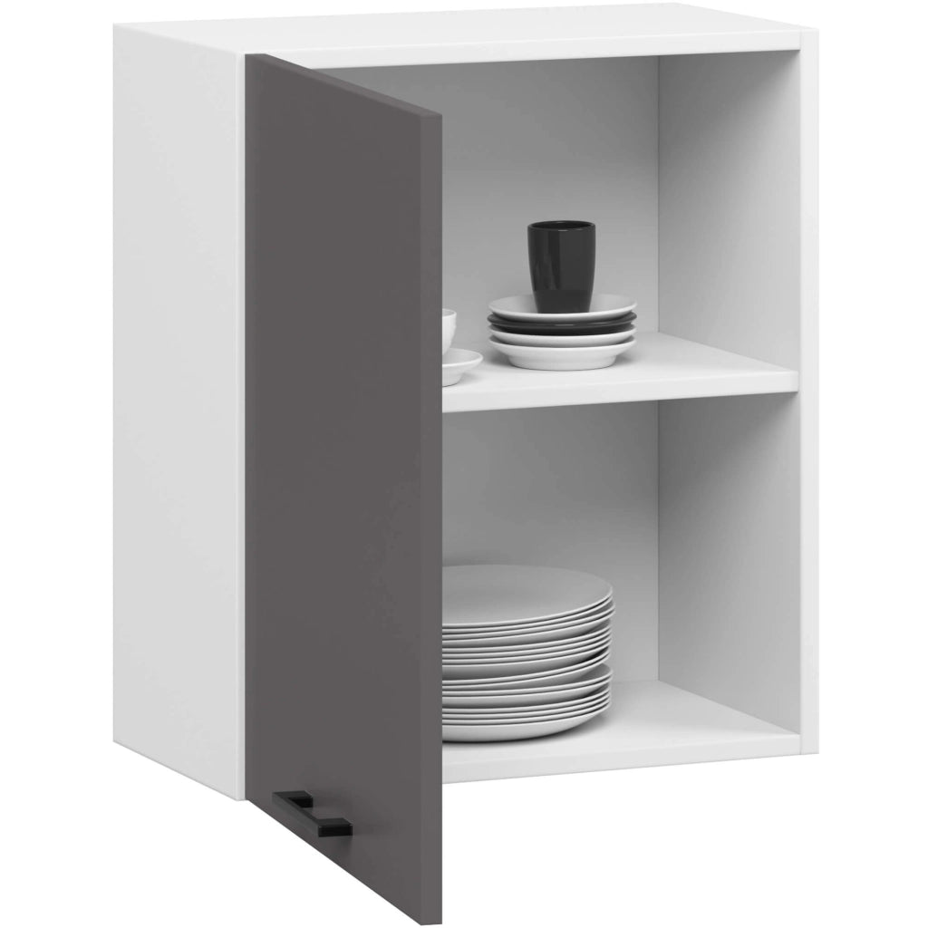 Mobile da cucina pensile sistema AKORD OLIWIA Bianco 50 cm 1 anta inserto frontale Grigio Grafite 50x30x58 cm