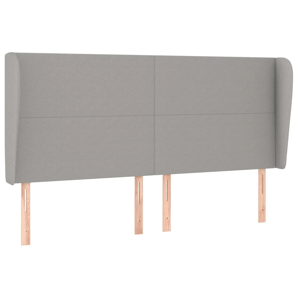 Testiera | Testata ad Orecchio Grigio Chiaro 183x23x118/128 cm in Tessuto