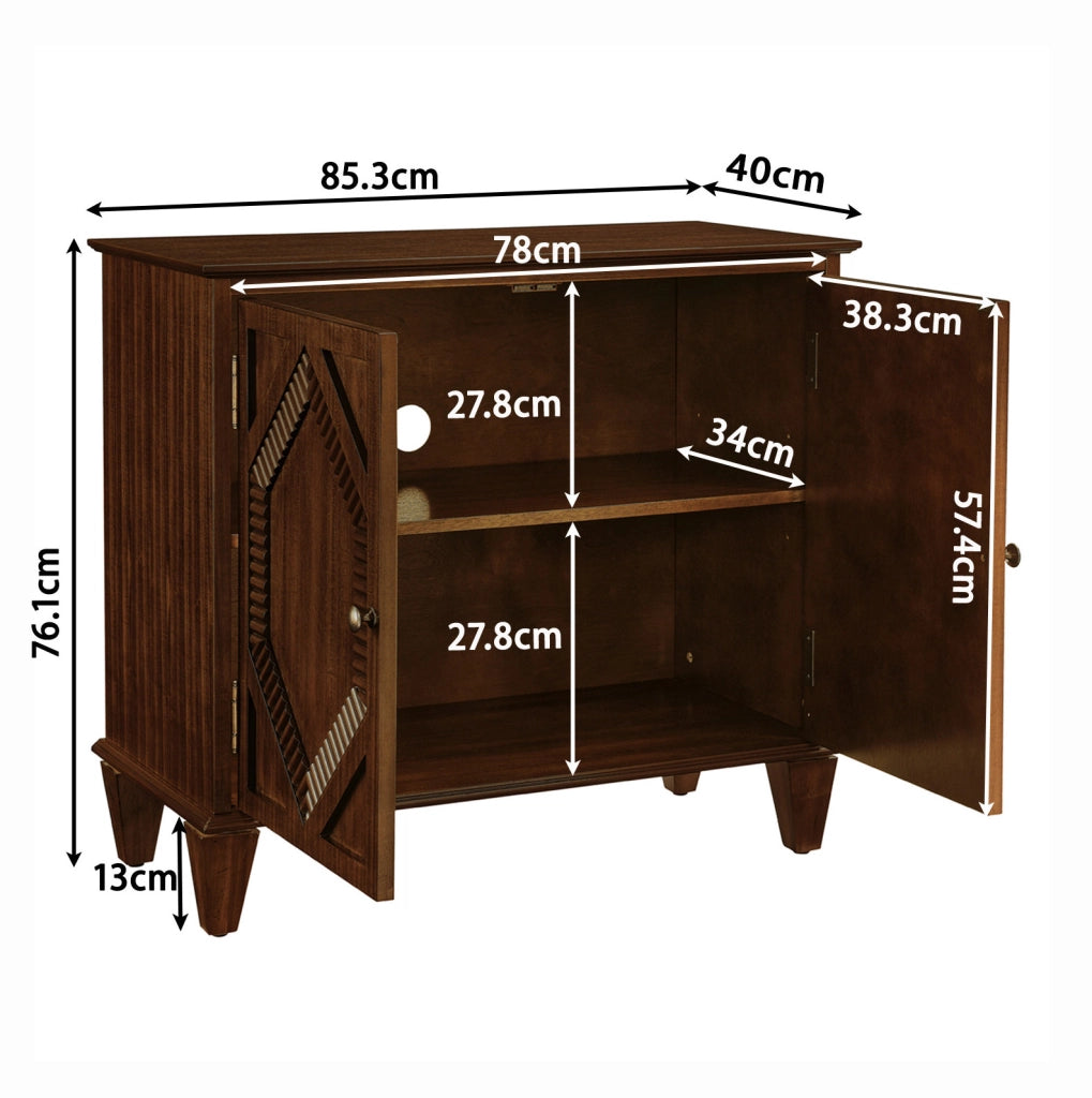 SIDEBOARD Retro 96,52x47,96x21,29 cm Noce in Legno Massello e MDF