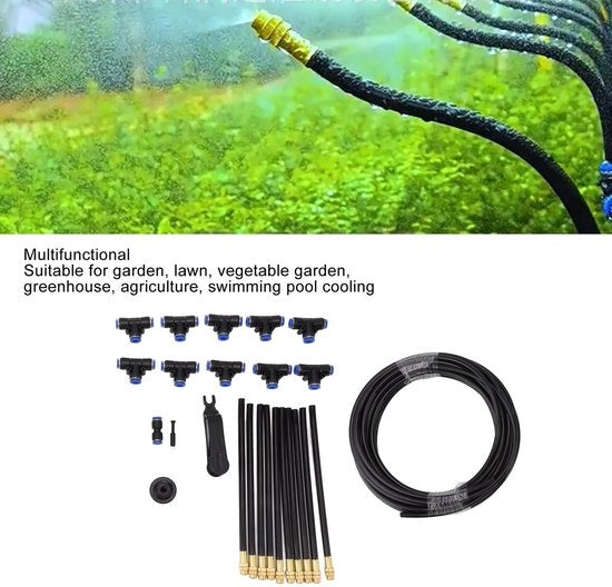 Sistema di Aspersore 360 Gradi Regolabile - Bocchetta Flessibile - Sistema di Irrigazione per Giardino - Costruzione Sostenibile - Installazione Facile - Adatto per Serre - Irrigazione Giardino