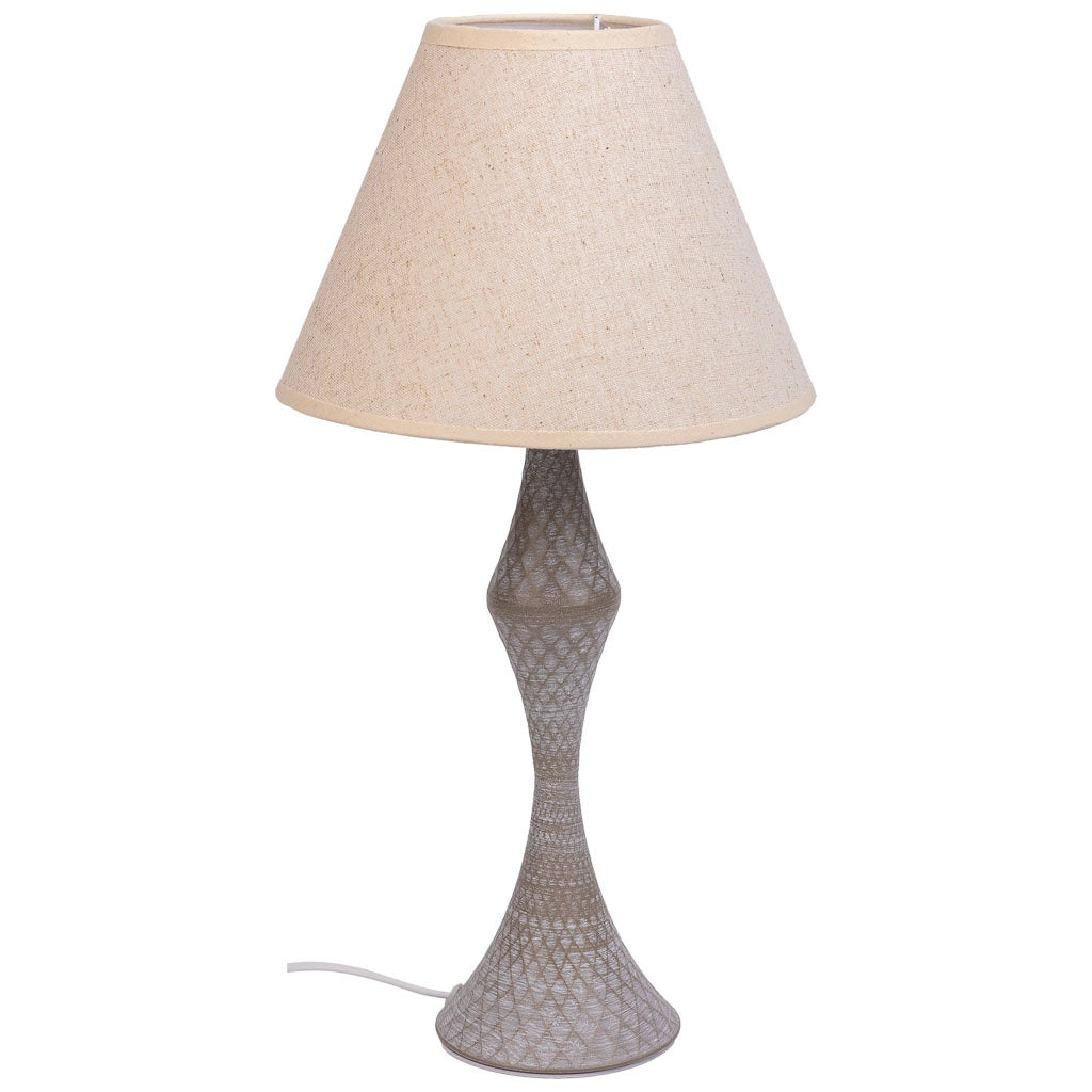 Lampada da tavolo in metallo grigio 23x23x46h